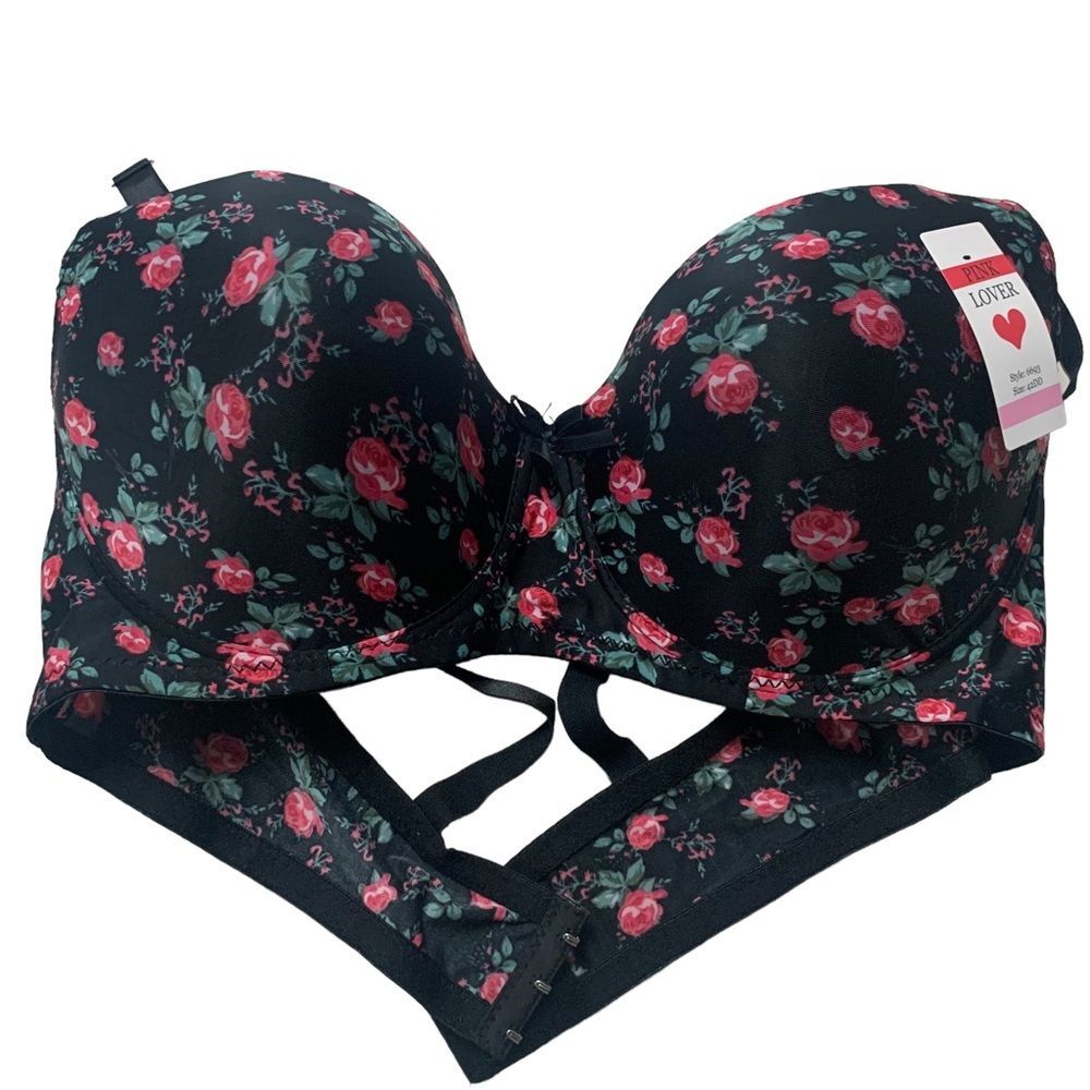 PINK LOVER Rose Garden Push Up Bra